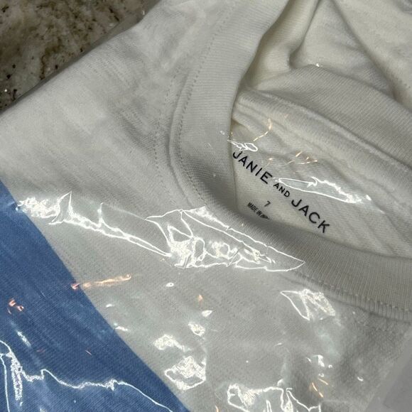 Janie & Jack, Hawaii Screenprint Soft 100% Cotton T-shirt Summer 25, Youth 7 - Picture 4 of 7